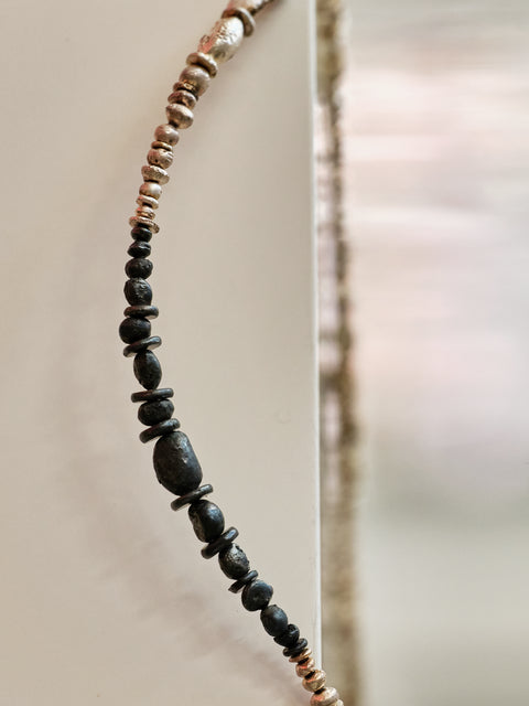 Oxidised Silver Nugget Necklace