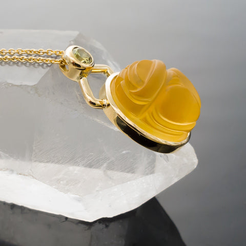 Citrine Scarab Pendant