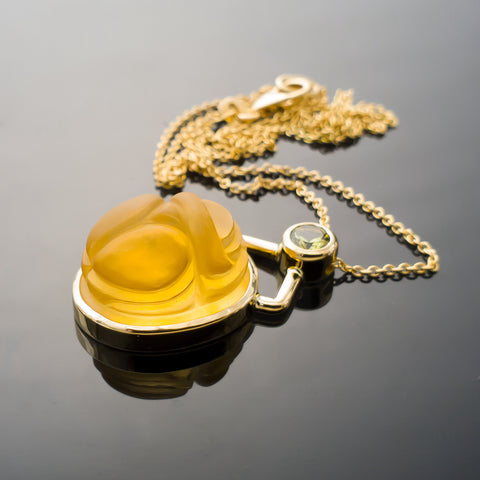 Citrine Scarab Pendant