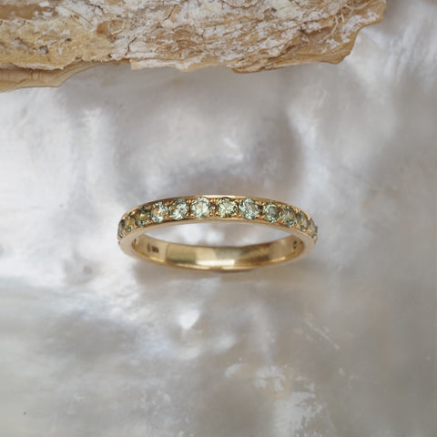 Green Patch Sapphire Band