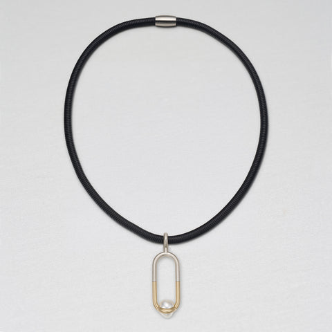 Pearl Trap Oblong Pendant