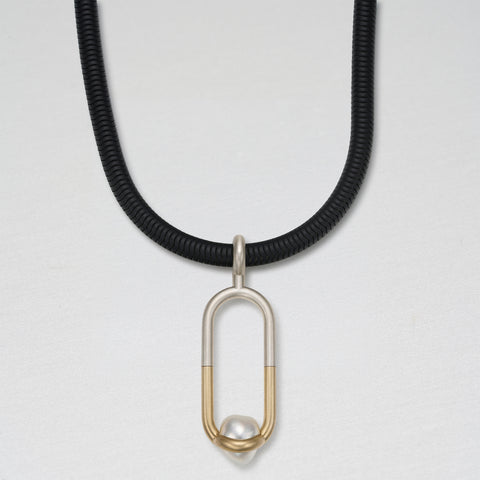 Pearl Trap Oblong Pendant
