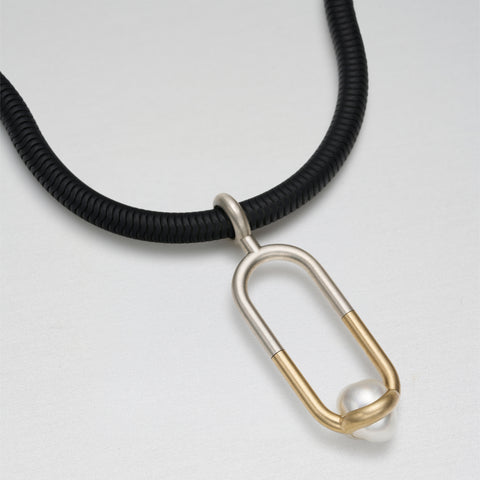 Pearl Trap Oblong Pendant