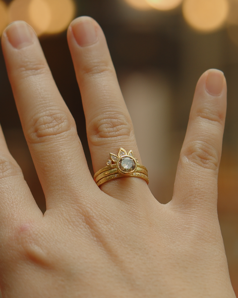 3 Stack Champagne Diamond Ring Set