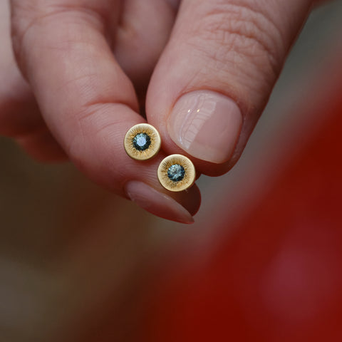 Sapphire Sunburst Studs