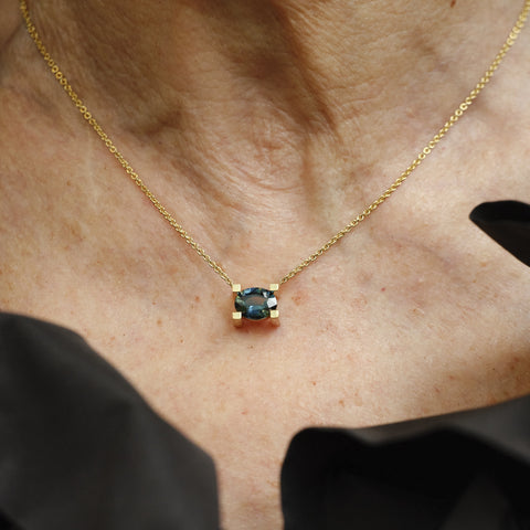 Oval Set Square Pendant