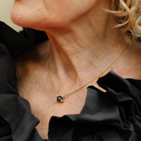 Oval Set Square Pendant