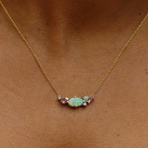 Pink Barnacle Cluster Necklace