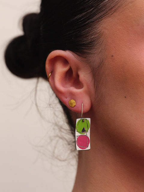 Small Square Apron Earrings