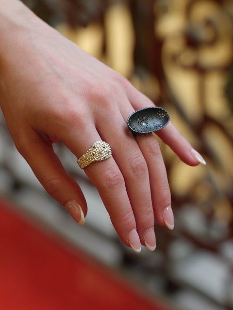 Blackened Oval Ring