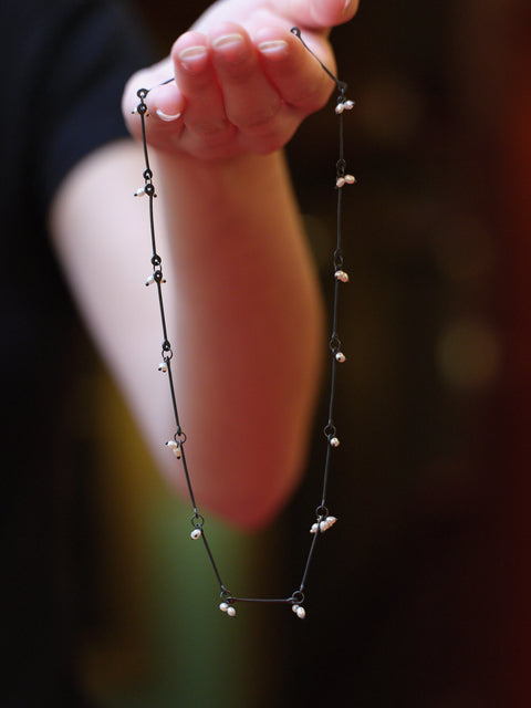 SEN Tsugi Tsugi Chain Necklace with Rice Pearls