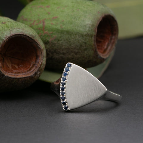 Trillion Ring with Sapphires