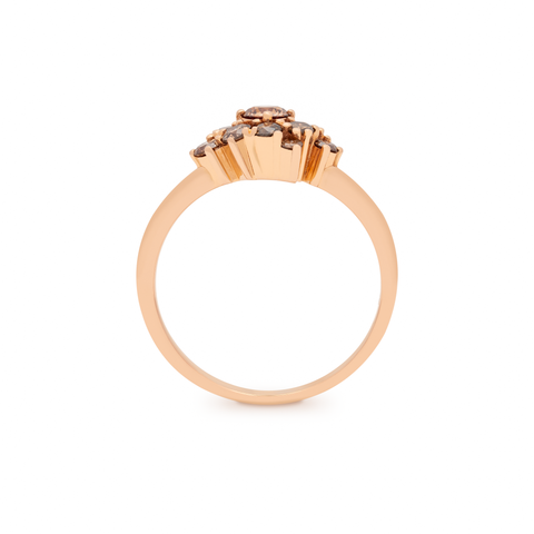 Cognac Diamond Cluster Ring