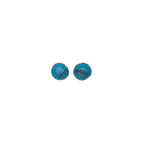Blue Gloss Cup Earrings