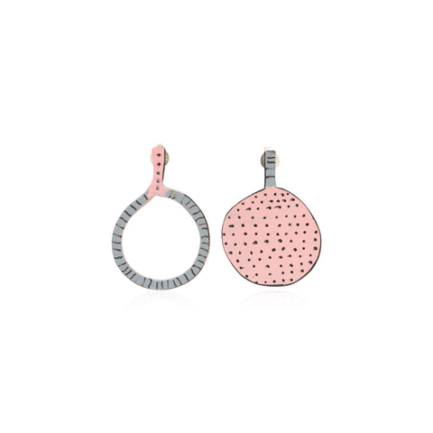 Pink Grey Odds & Ends Earrings
