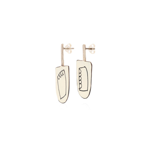 Small White Shapes Earrings