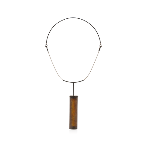 Perforated Cylinder Necklace with Mica Back